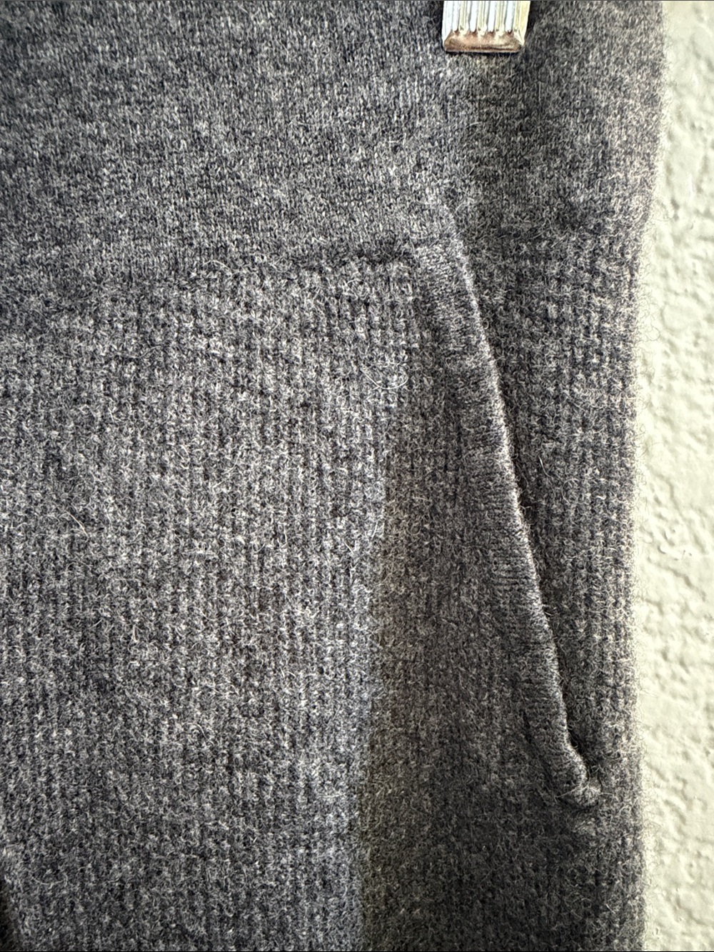 The Cashmere Project 100% Cashmere Waffle Knit Sweatpants Leggings Gray XS - Picture 5 of 8